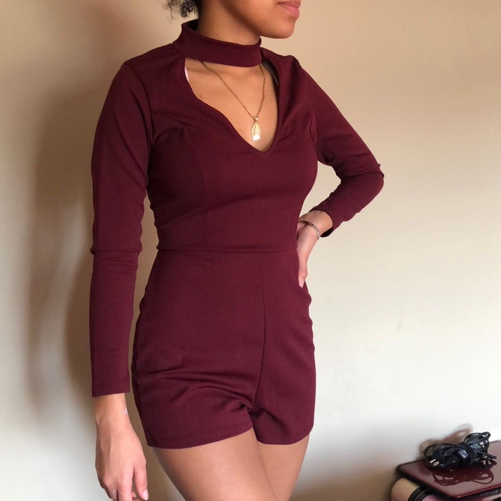 Burgundy Romper